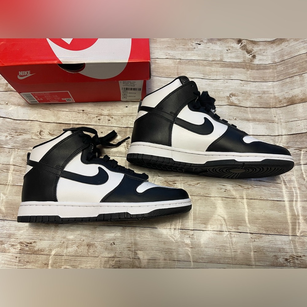 New Nike Dunk High Retro Black/ White Panda Shoes Mens Size6.5/ Women Size 8